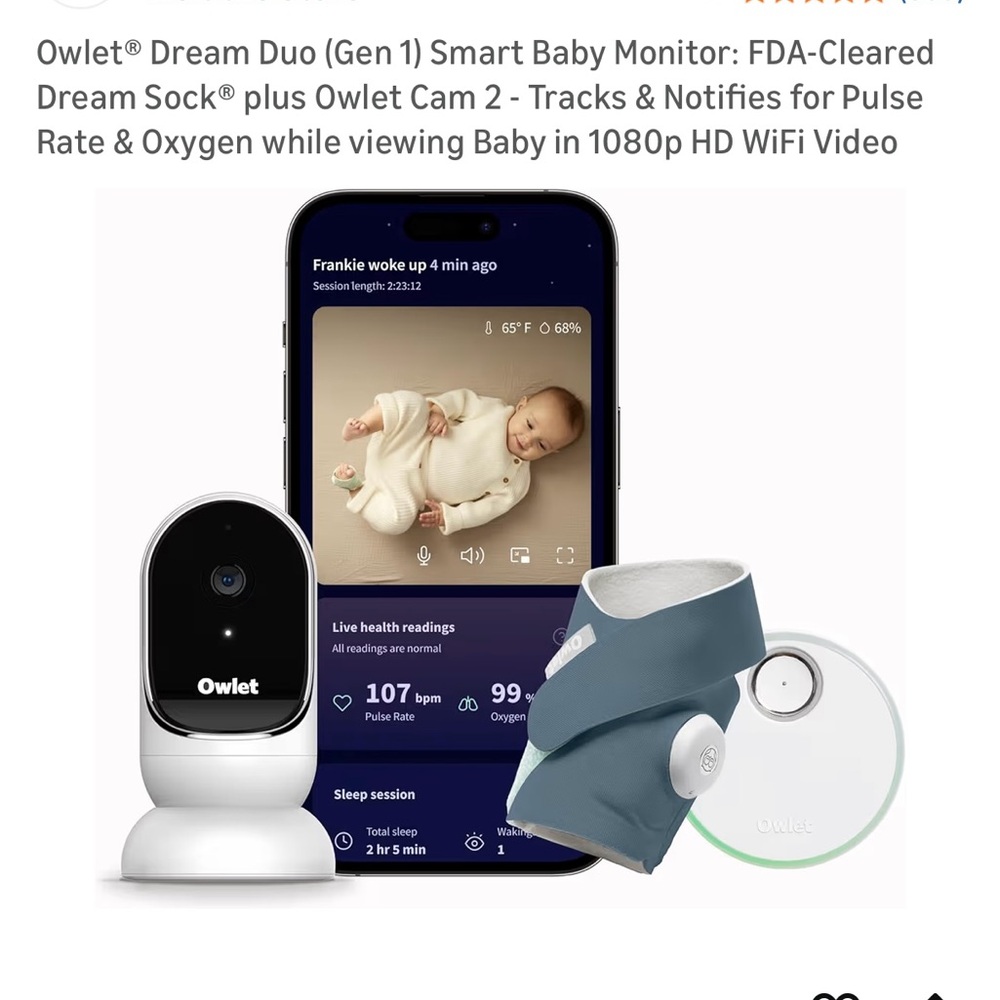 Owlet Baby Monitor and Smart Sock Set